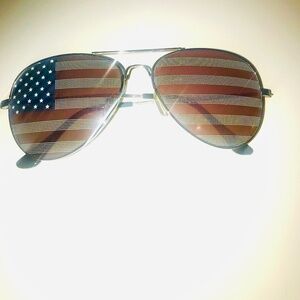 American Flag Aviator Sunglasses/ USA Red White and Blue Patriotic 4th of July